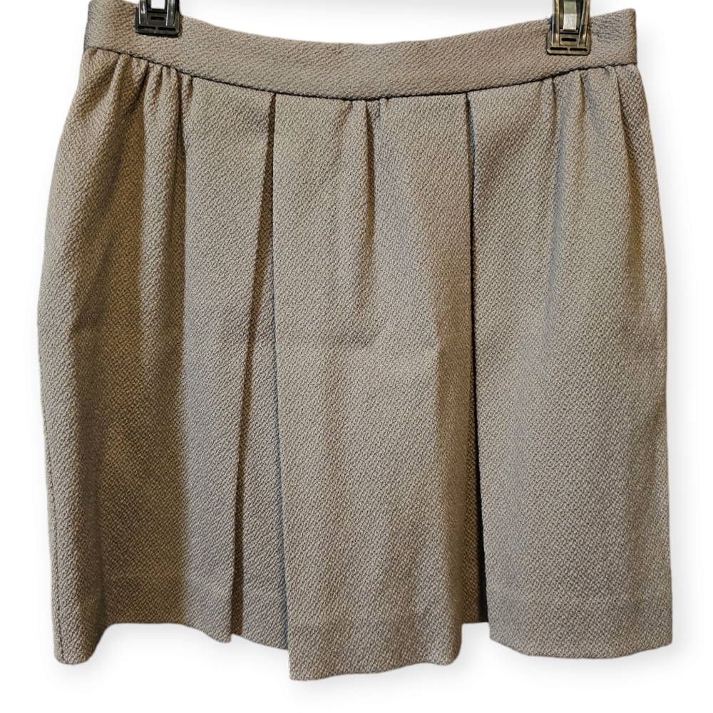 Sea New York 100% Silk Textured Pleated Neutral Mini Skirt
